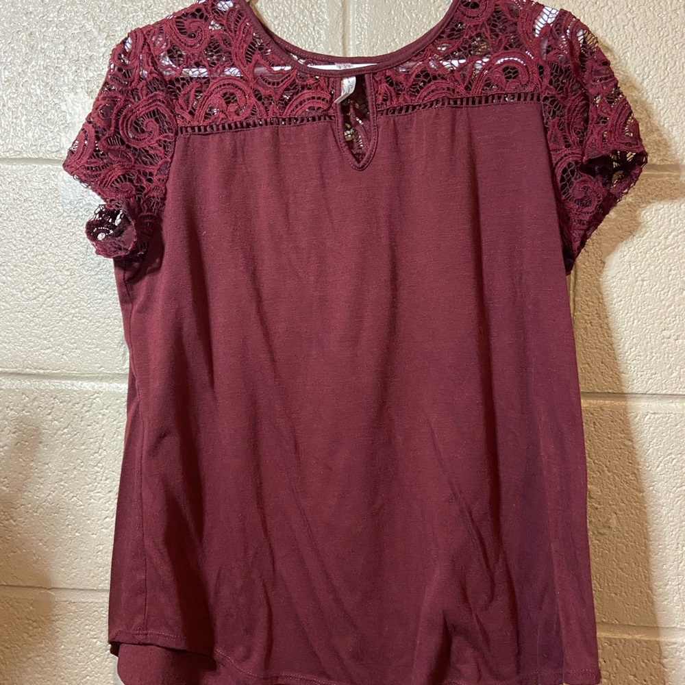 Per seption concepts maroon blouse size extra large